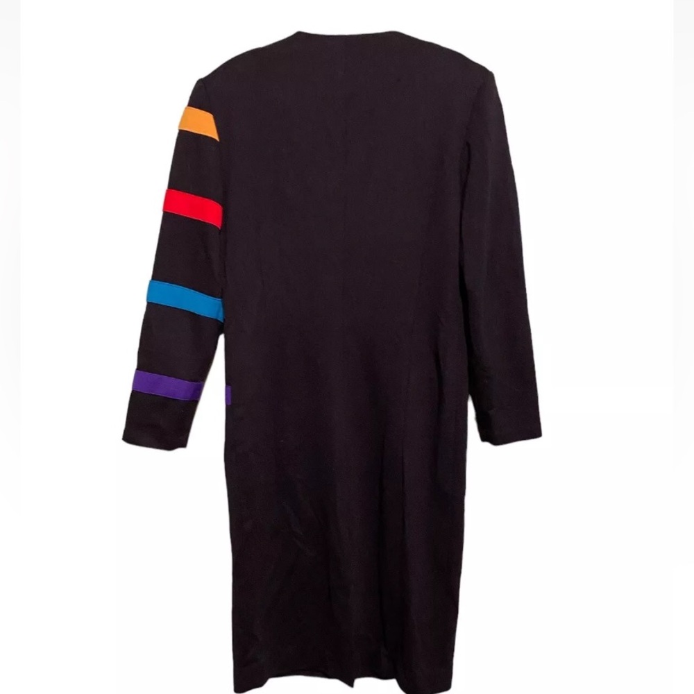 Vintage Caron Chicago Women's size M 80’s Colorblock DRESS - Picture 3 of 4